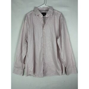 Charles Tyrwhitt Shirt‎ Mens XL Geometric Slim Fit Non Iron Long Sleeve Casual